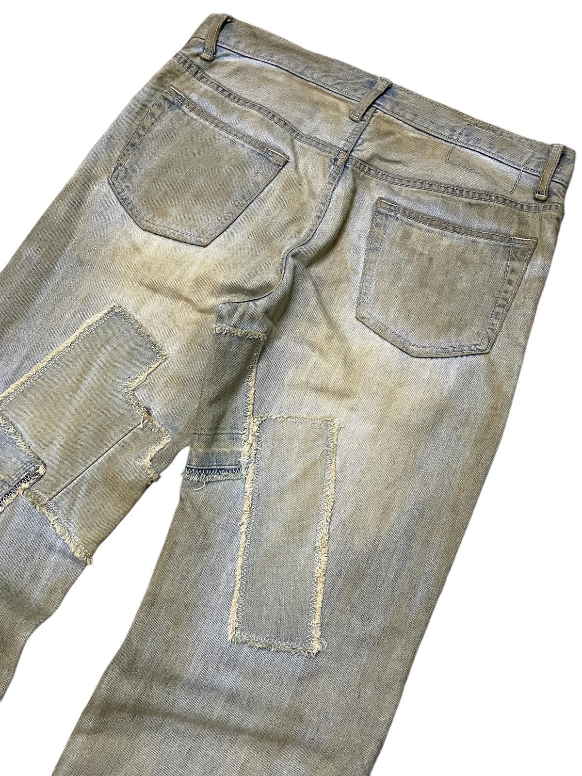 GOSTAR DE FUGA × Hysteric Glamour × Junya Watanabe 6RageBlue Japan Patchwork Distressed Muddy Wash Jeans Size US 34 / EU 50 - 11 Thumbnail