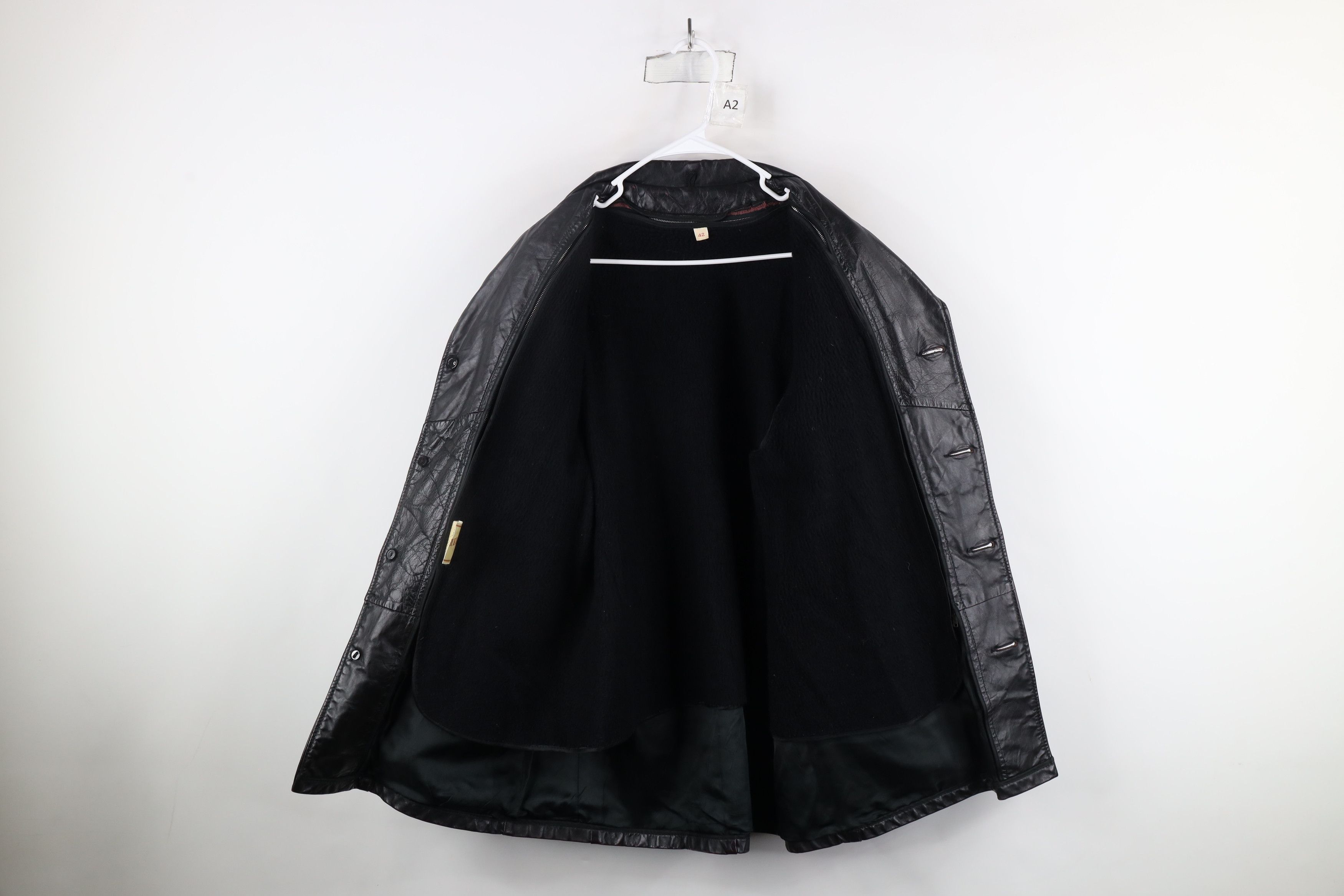 Vintage Vintage 70s Streetwear Leather Button Shirt Jacket Black Size US L / EU 52-54 / 3 - 12 Thumbnail