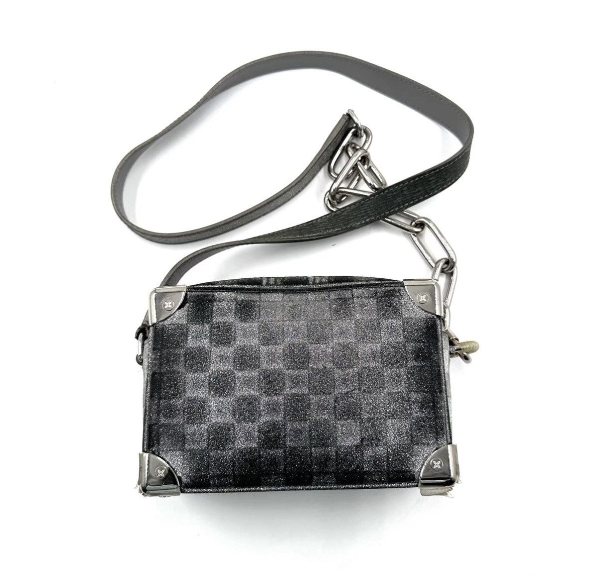 Louis Vuitton Louis Vuitton Silver Glitter Checkerboard Box Bag K12 Size ONE SIZE - 1 Thumbnail