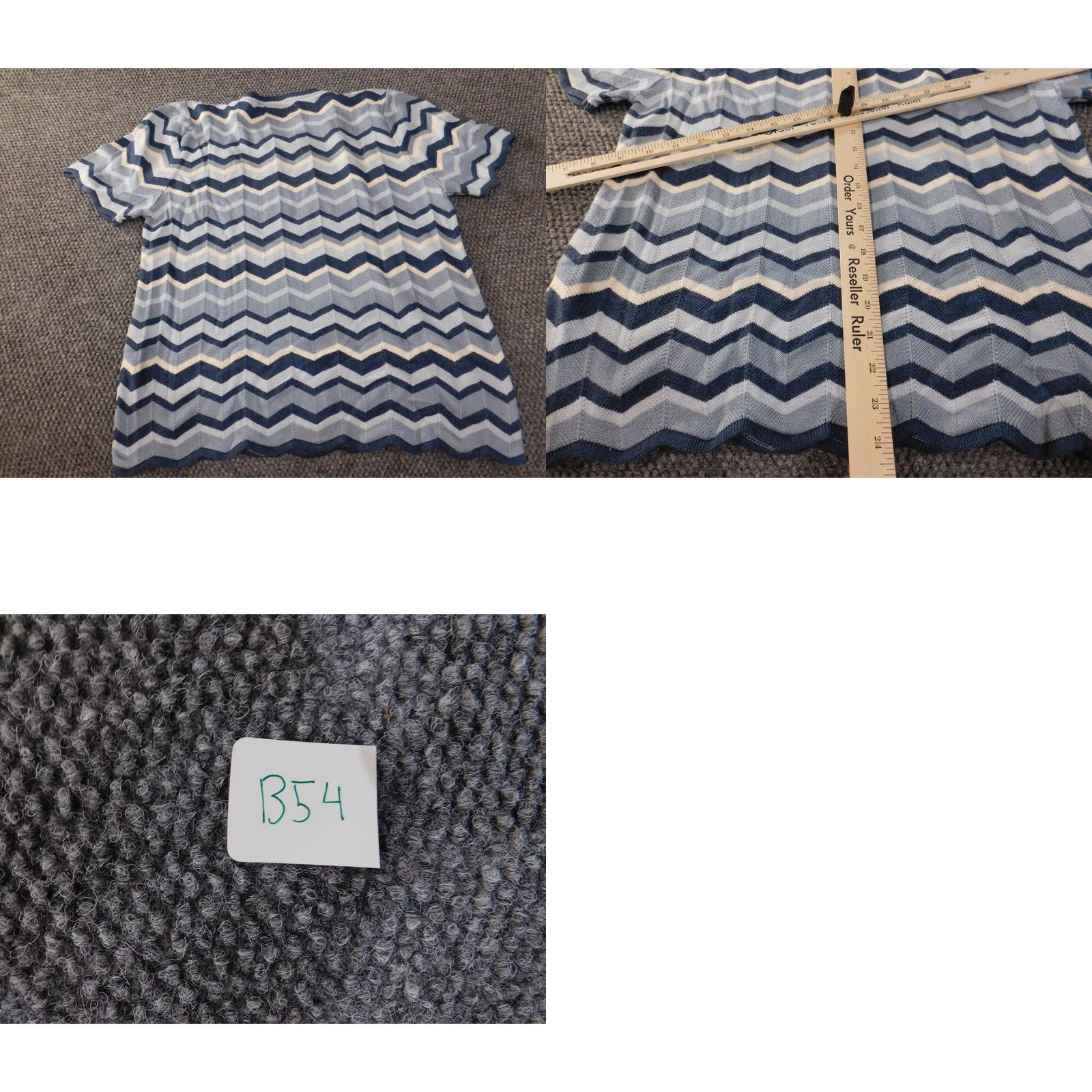 Vintage Alfred Dunner Blouse Shirt Medium Blue Striped Round Neck Short Sleeve Acrylic Womens Regular Stretch Casual Size M / US 6-8 / IT 42-44 - 8 Thumbnail