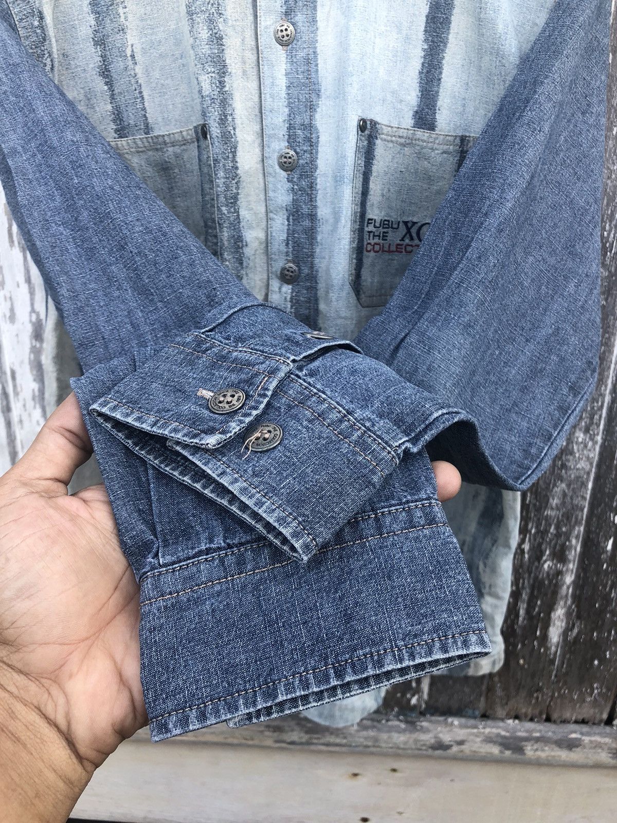 Fubu × Vintage 🔥Vintage Y2K🔥Fubu Collection Denim Longsleeve Size US L / EU 52-54 / 3 - 11 Thumbnail