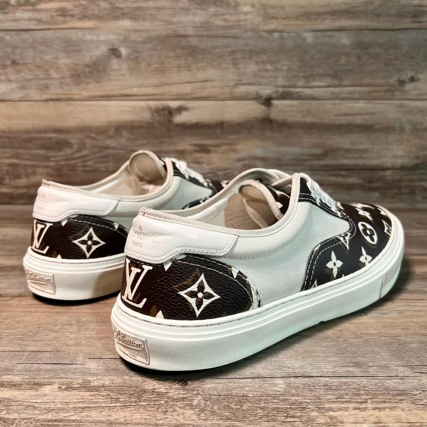 Louis Vuitton LV Trocadero Monogram White Brown Sneaker UK7 Size US 8 / EU 41 - 3 Thumbnail