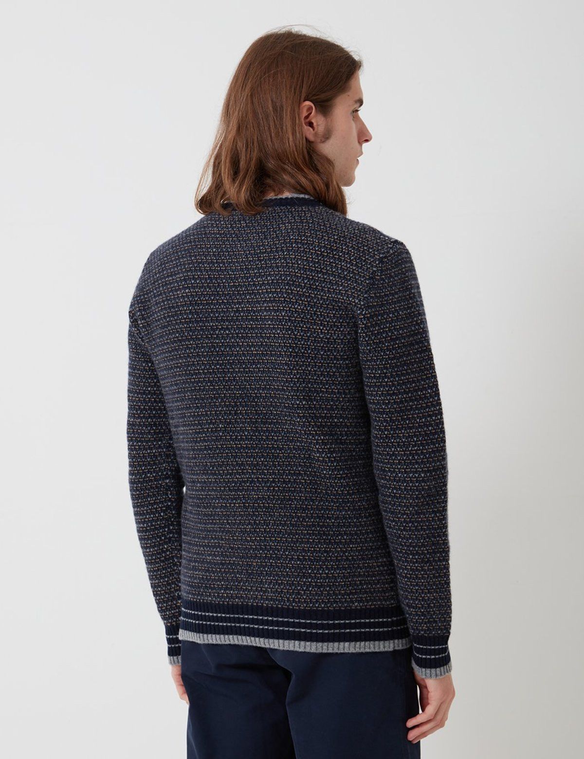 A.P.C. A.P.C. Ben Jacquard Wool Sweater Navy - Size L Size US L / EU 52-54 / 3 - 3 Thumbnail