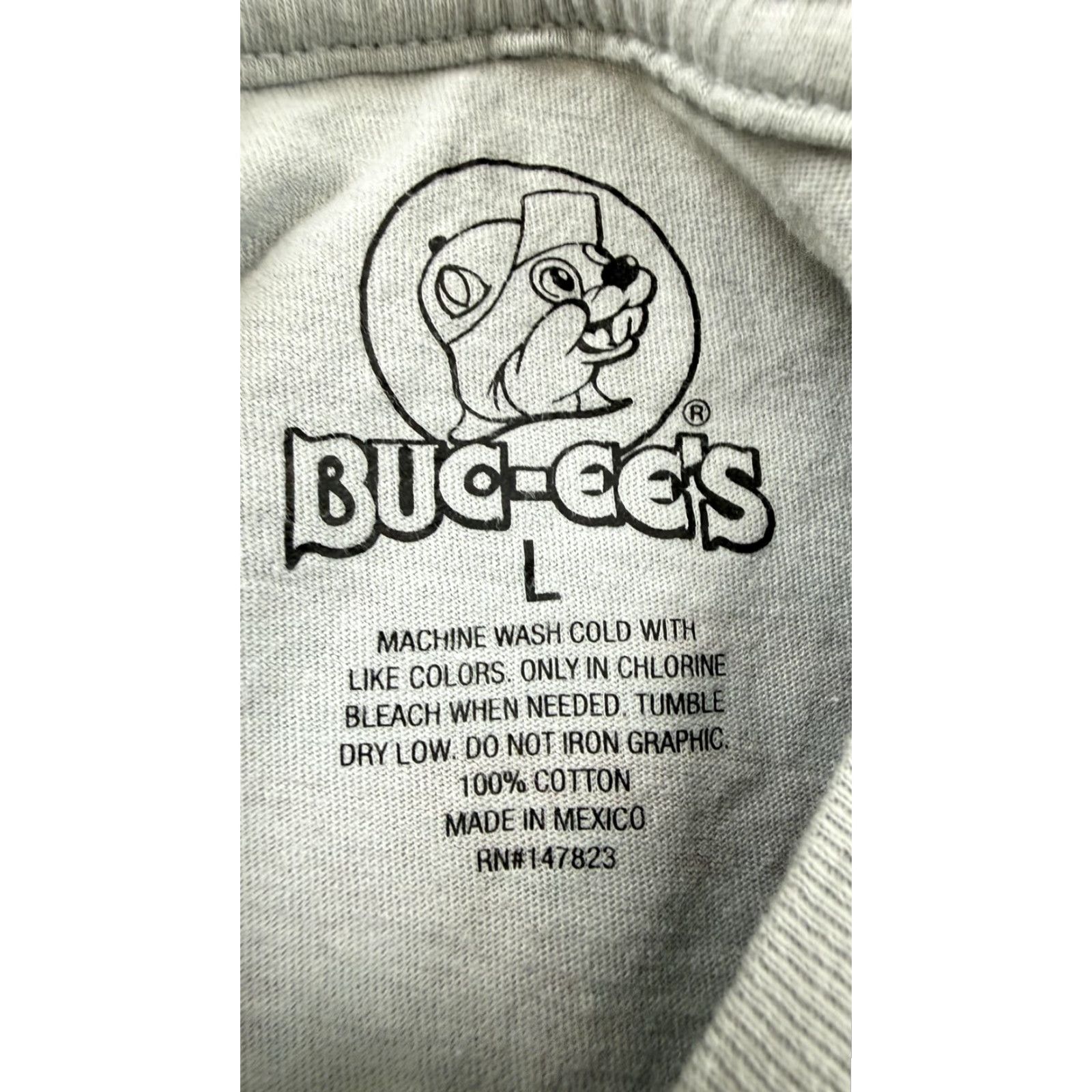 Logo 7 Buc-ee's Shirt Mens Large Gray Logo Car Graphic Tee Since 1982 Auto Size US L / EU 52-54 / 3 - 3 Thumbnail