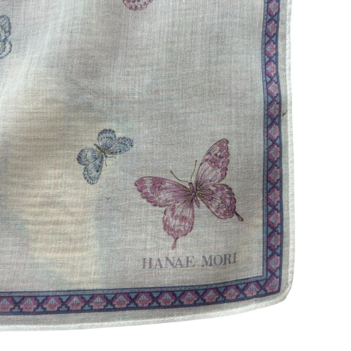 Hanae Mori Vintage Hanae Mori Butterflys Monogram Handkerchief Size ONE SIZE - 3 Thumbnail