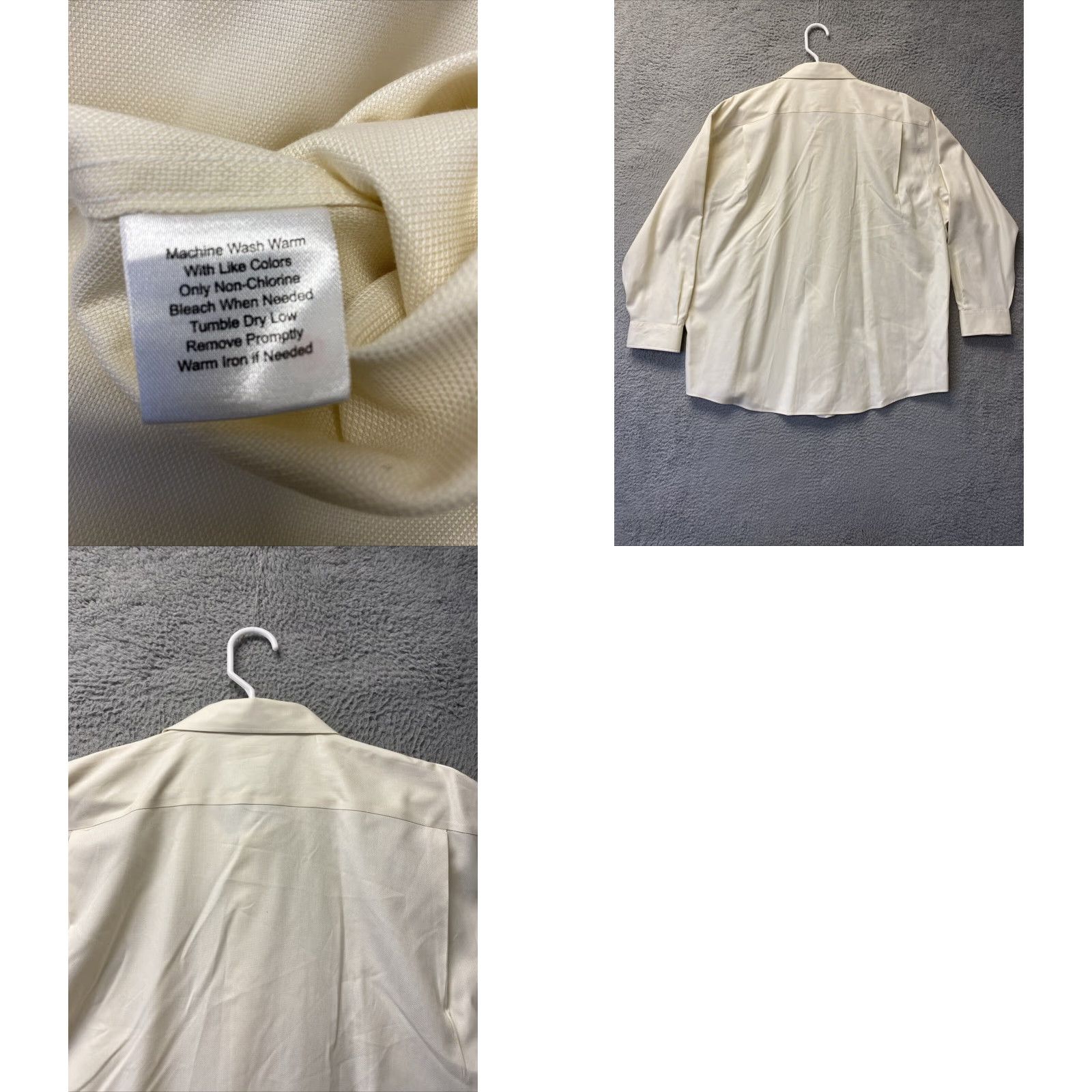 Pronto Uomo VINTAGE Pronto Uomo Dress Shirt Men Adult Long Sleeve 18 Yellow Non-Iron Slim Fit Size 48R - 8 Thumbnail