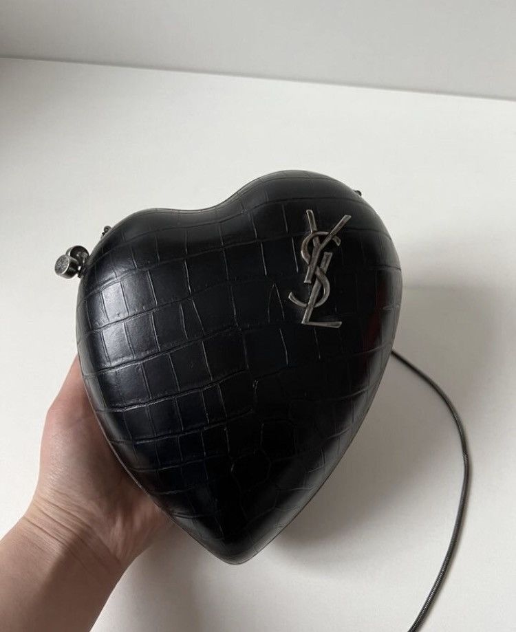 Saint Laurent Paris Saint Laurent Paris Love Box Croc Effect Leather Bag Clutch Size ONE SIZE - 1 Thumbnail