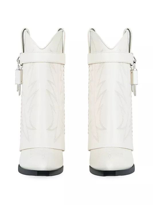 Givenchy o1srvl11e0525 Shark Lock Cowboy Ankle Boots 60mm in Ivory Size US 11 / IT 41 - 3 Thumbnail