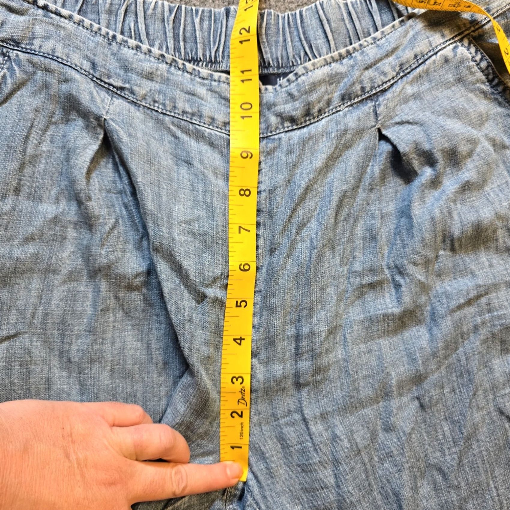 Vintage Hatley Pants Womens Medium Blue Wide-Leg Lyocell Pull On Cropped Casual Size 32" / US 10 / IT 46 - 6 Thumbnail