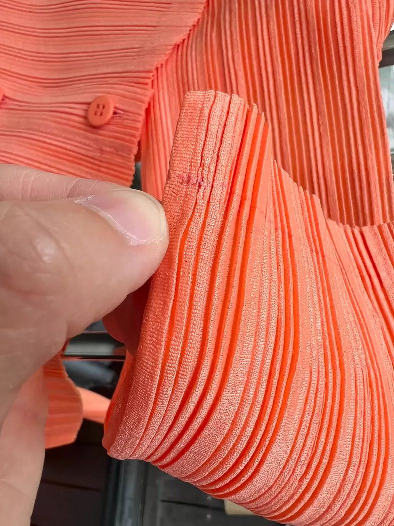 Issey Miyake Issey Miyake size:3 Orange pleated rib cardigan Size S / US 4 / IT 40 - 7 Thumbnail