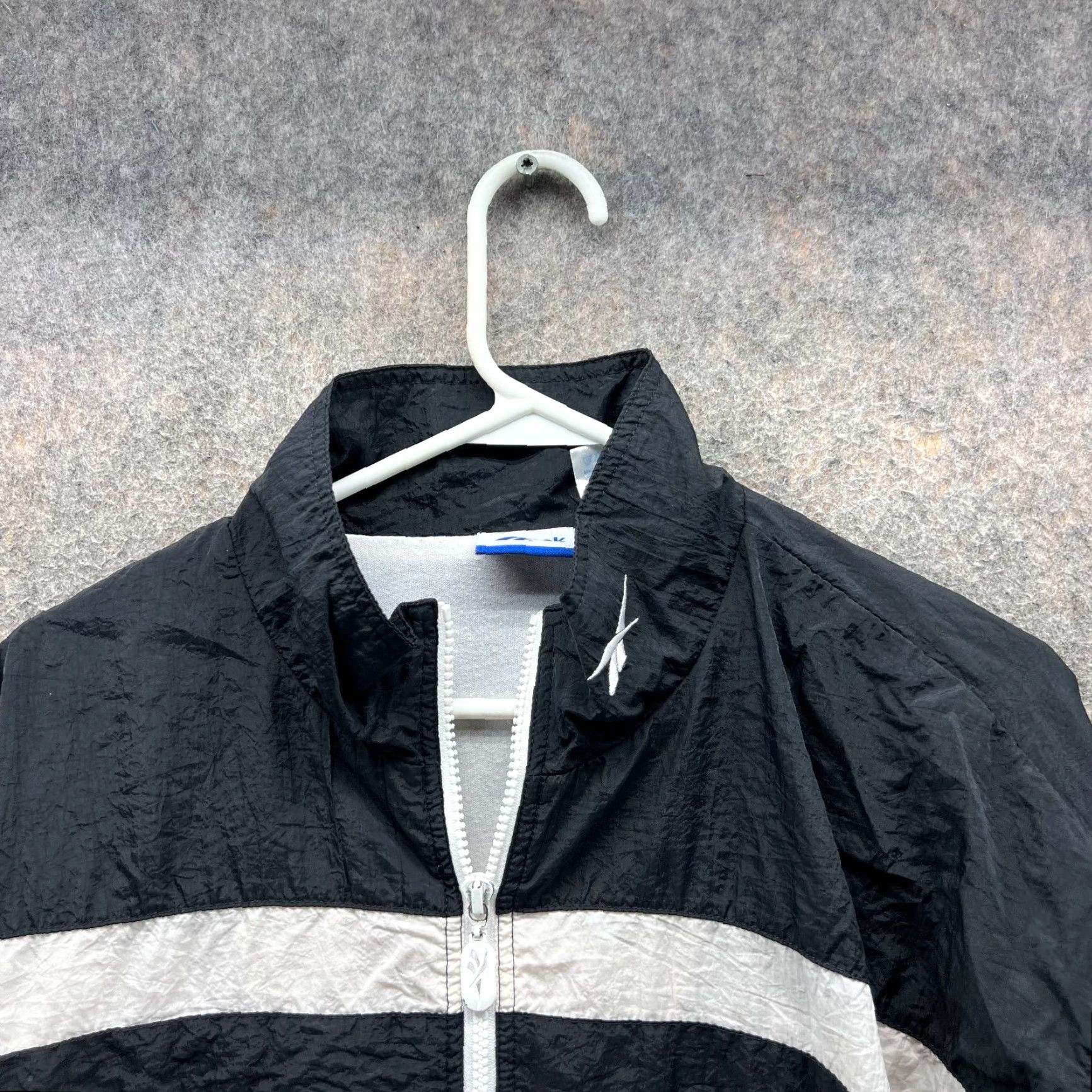 Reebok VINTAGE Reebok Jacket Mens XL Black White Full Zip Windbreaker Bomber 90s Track Size US XL / EU 56 / 4 - 7 Thumbnail