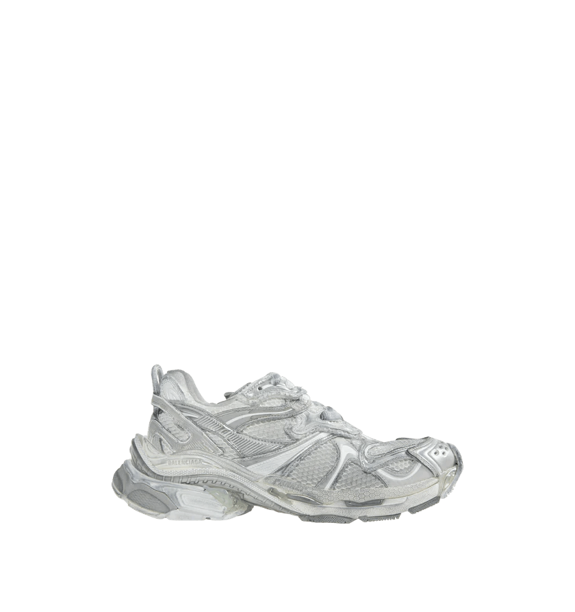 Balenciaga o1h1sh11225 Runner 2 Sneaker in White/Silver/Grey Size US 8 / EU 41 - 1 Thumbnail