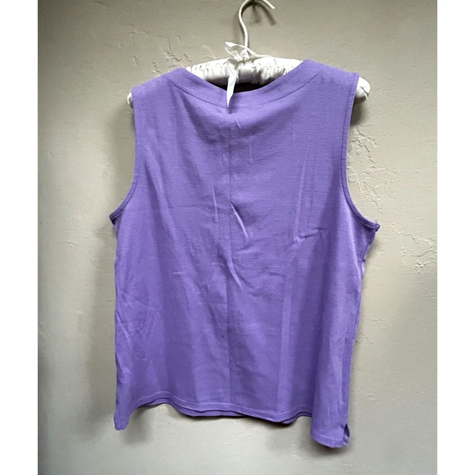 Vintage Rafaella Studio Women's Top V-Neck Knit Sleeveless Blouse Purple XL Size XL / US 12-14 / IT 48-50 - 2 Thumbnail
