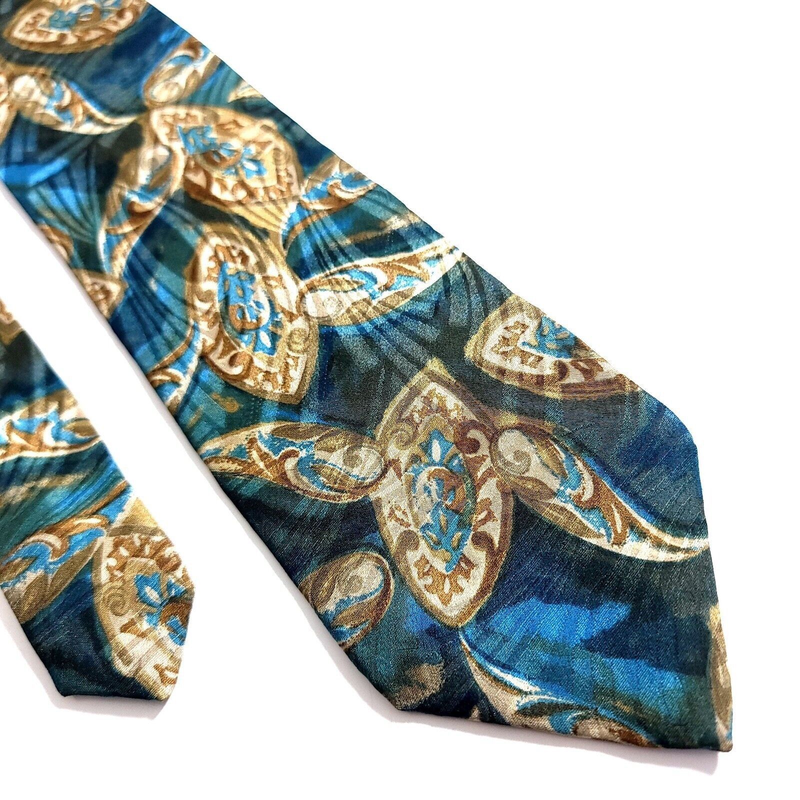 Vintage Urban American Club Blue Green tan Abstract Floral Jacquard Size ONE SIZE - 1 Thumbnail