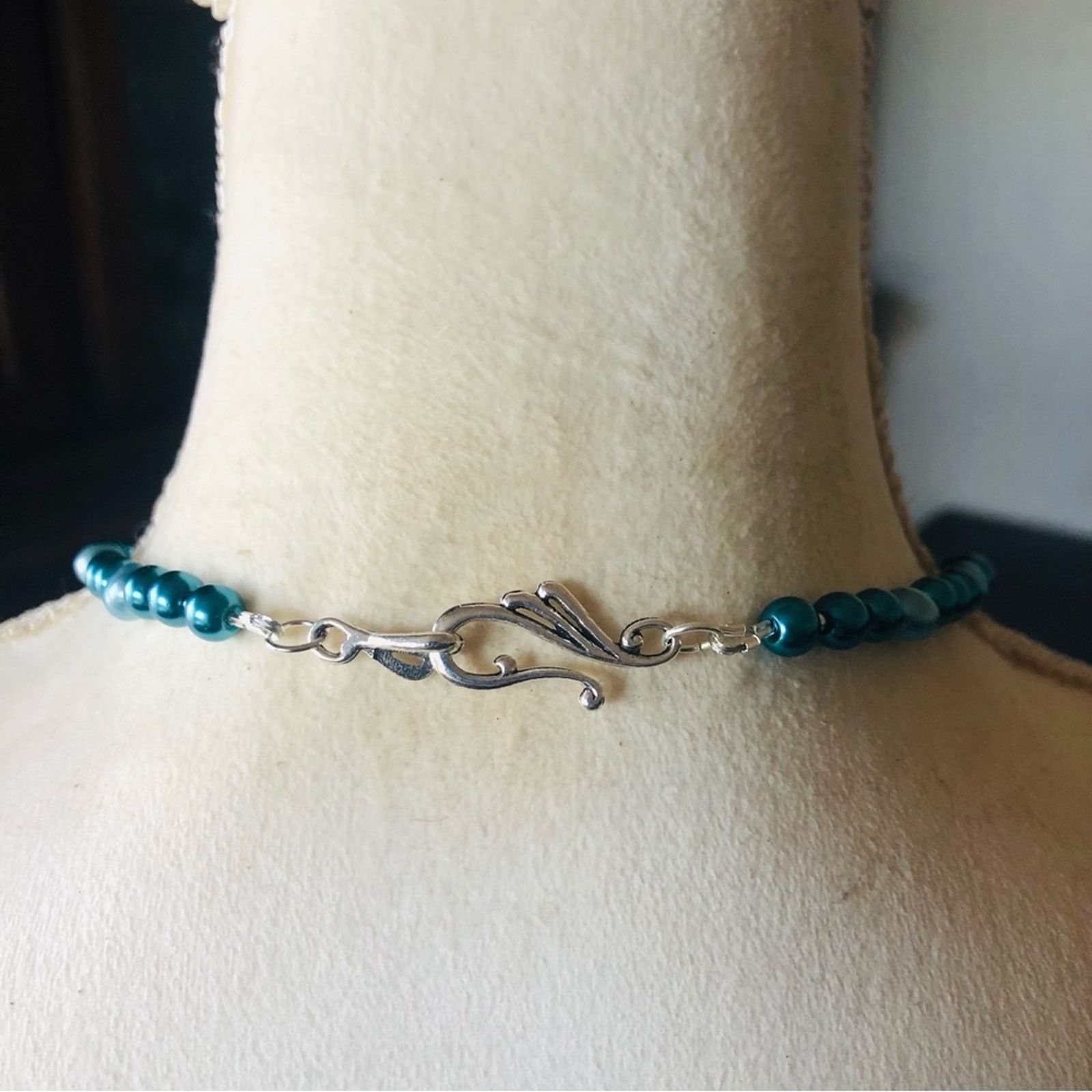 Handmade Handcrafted repurpose peacock freshwater Pearl necklace Size ONE SIZE - 7 Thumbnail