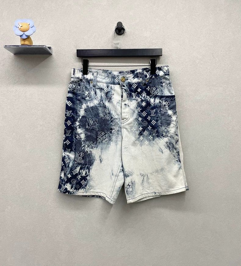 Louis Vuitton LV Flower Pattern Denim Shorts Size 29 - dmc Size US 29 - 1 Thumbnail