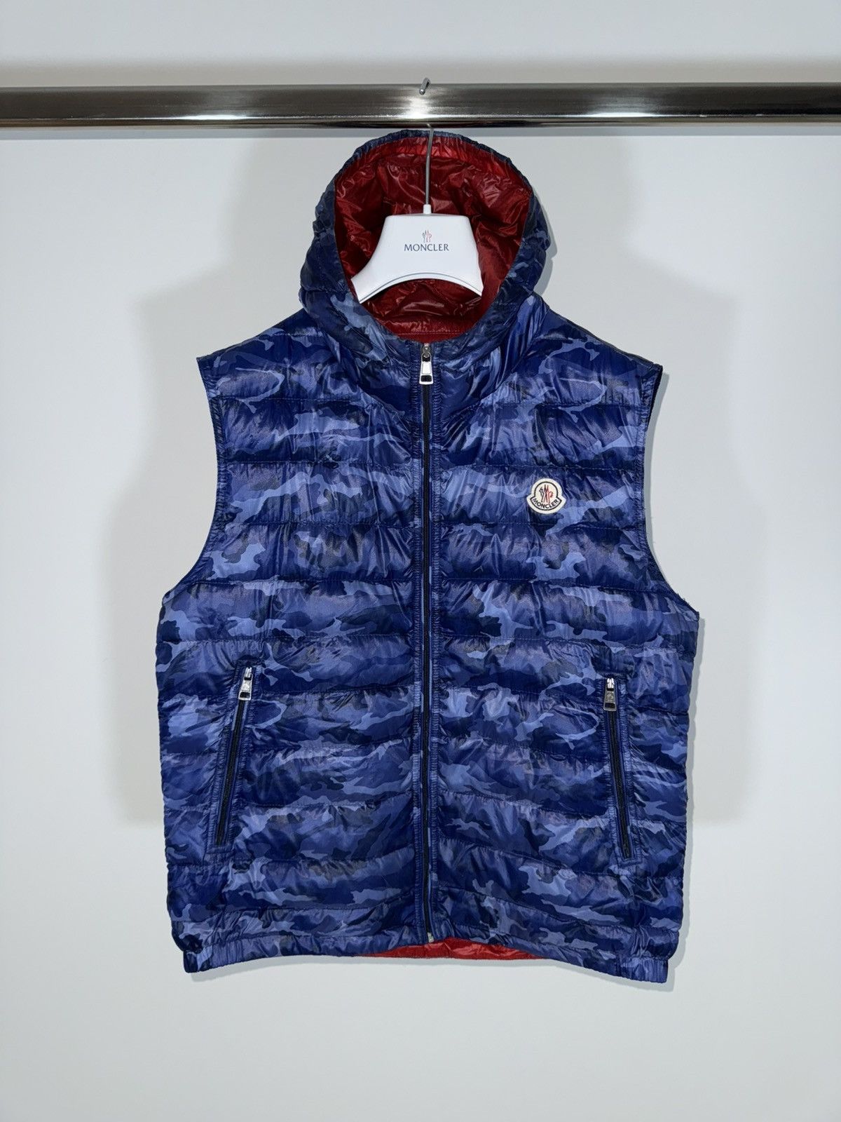 Moncler Gilet Patrick Vest Size (M) Blue Camo