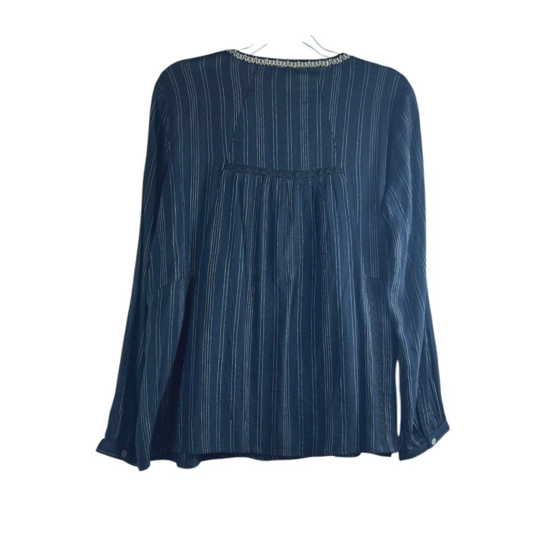 Other J.Jill Black Embroidered Peasant Tunic Cotton Long Sleeve M Size M / US 6-8 / IT 42-44 - 3 Thumbnail