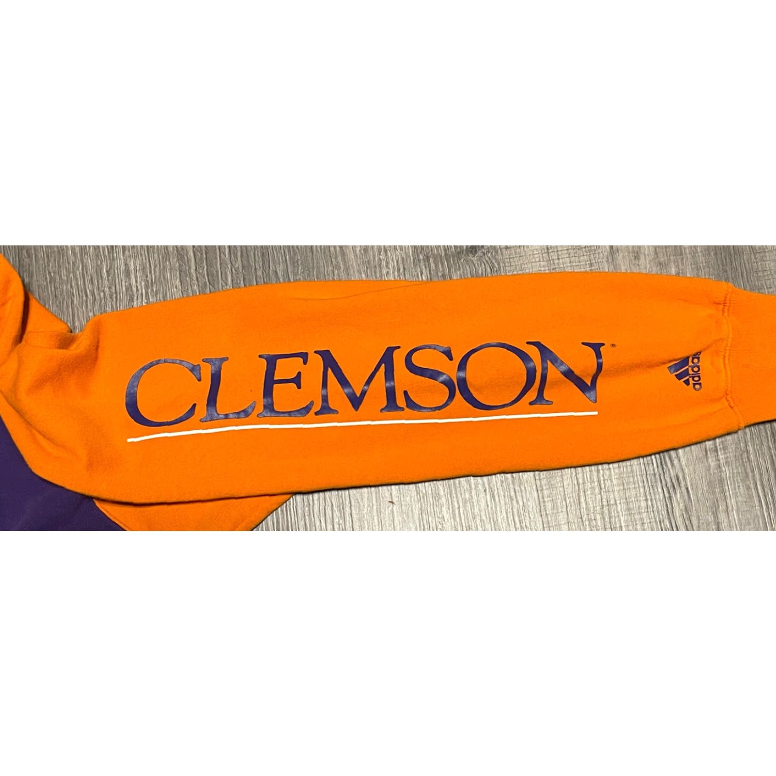 Adidas Adidas Clemson Mens Extra Large Hoodie Cotton Purple/Orange Paws On Hood Size US XL / EU 56 / 4 - 2 Thumbnail