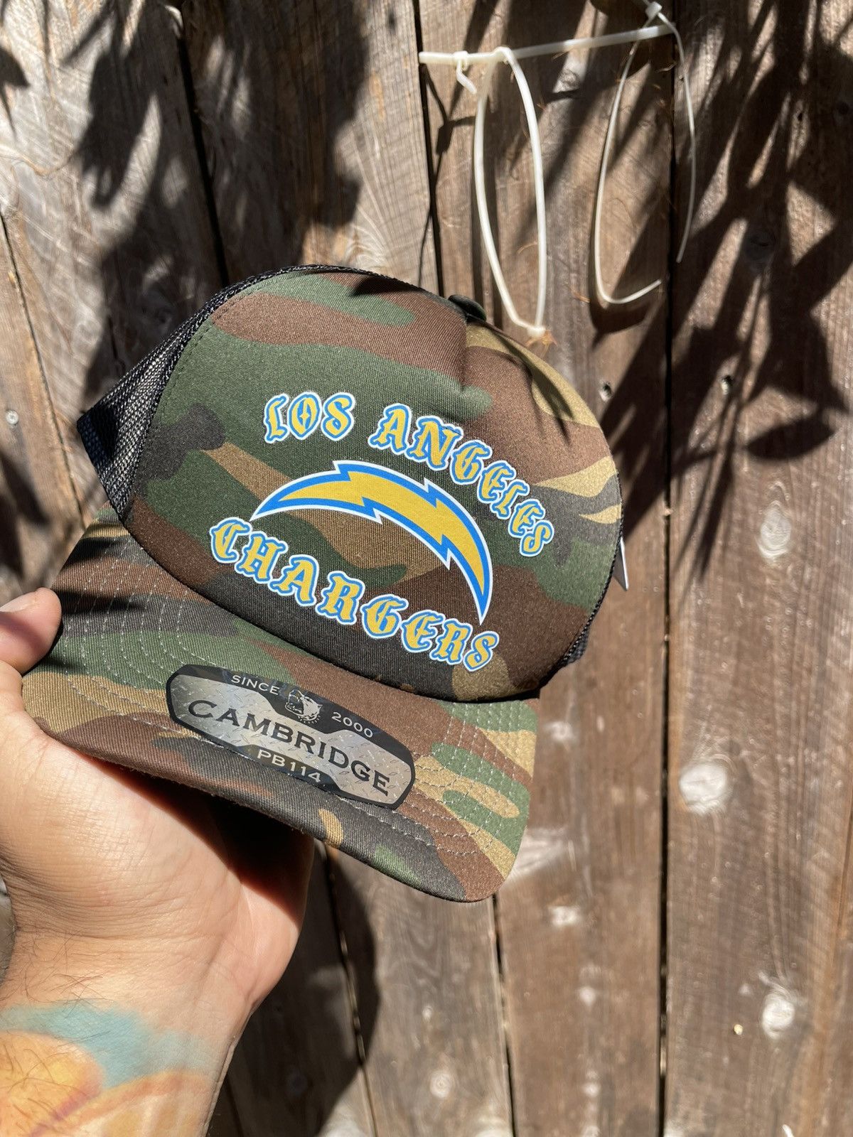 Other Los Angeles chargers trucker camo foam hat SnapBack custom Size ONE SIZE - 2 Thumbnail