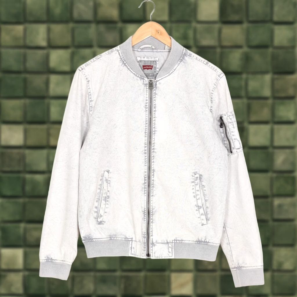 Levi's LEVI’S Denim Bomber Jacket Grey Men Size S MJ6603 Size US S / EU 44-46 / 1 - 1 Thumbnail