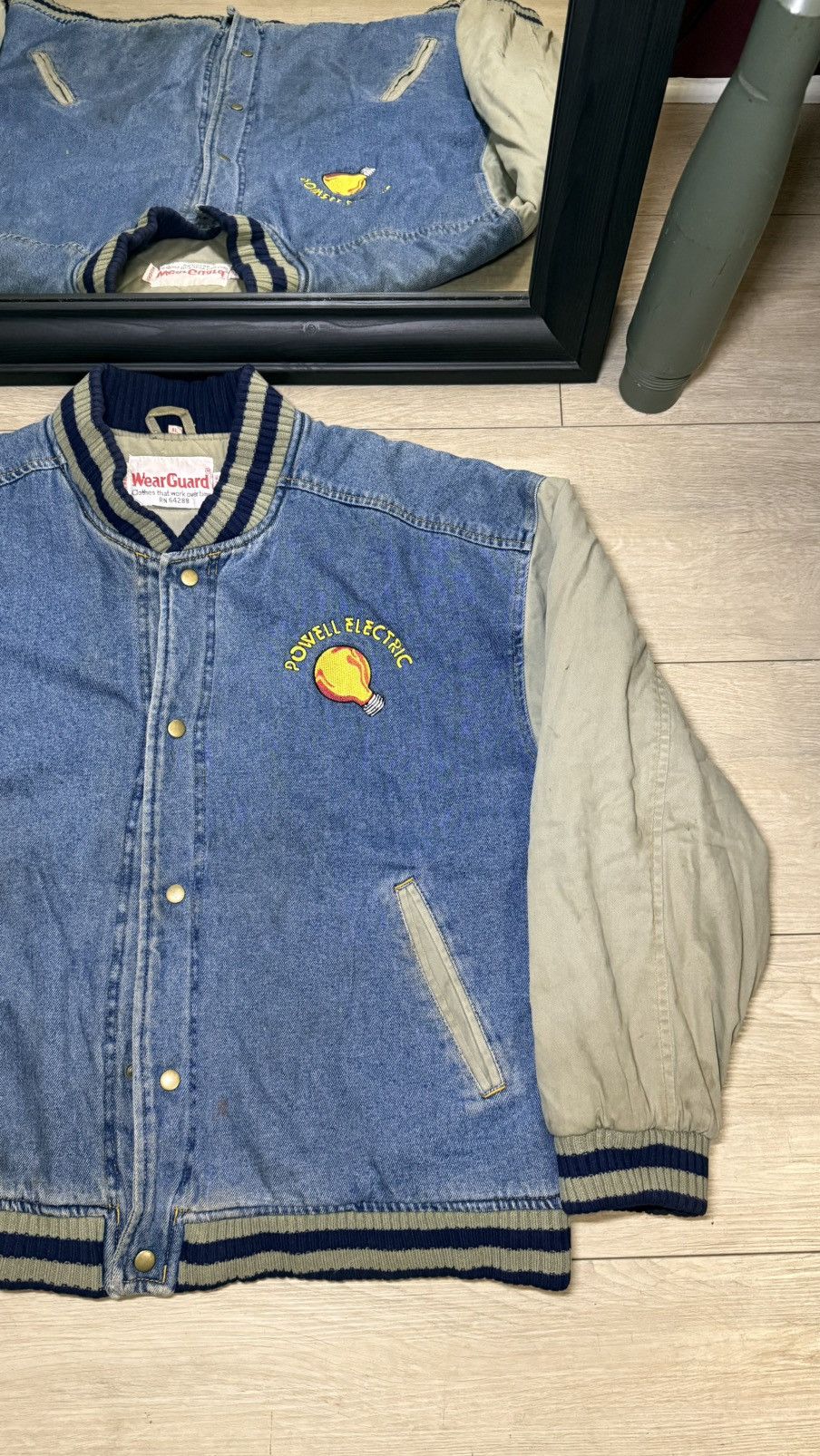 Disney Vintage/ Y2K 1990s Powell Electric Logo Denim Jacket Varsity Size US XL / EU 56 / 4 - 7 Thumbnail