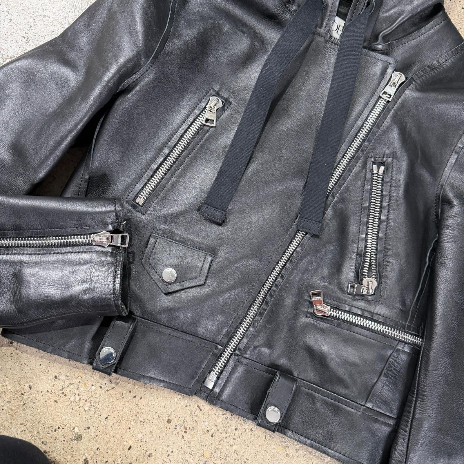 JW Anderson JW Anderson Drawstring Leather Biker Jacket Size US S / EU 44-46 / 1 - 4 Thumbnail