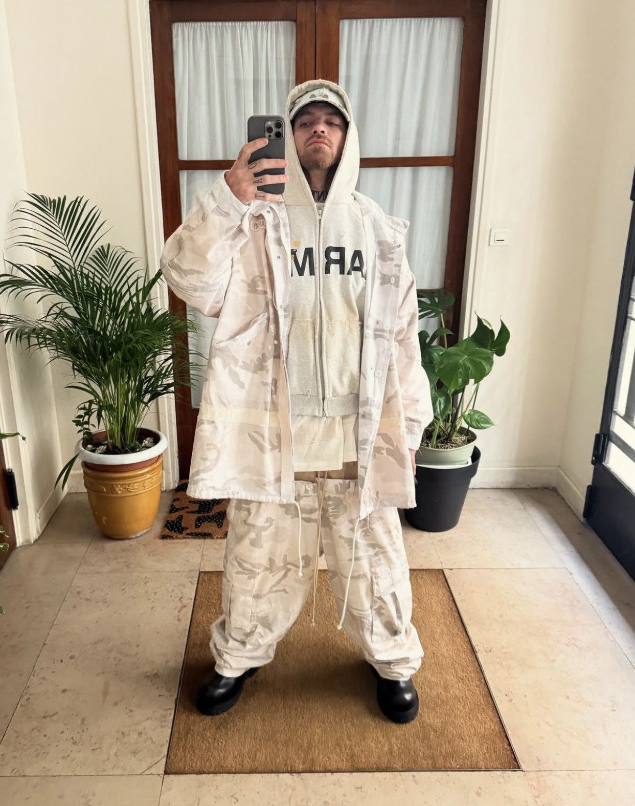 パンツ PROJECT G/R 3 layerd cargo pants white PROJECT G/R - 3 LAYERD CARGO PANTS | HBX