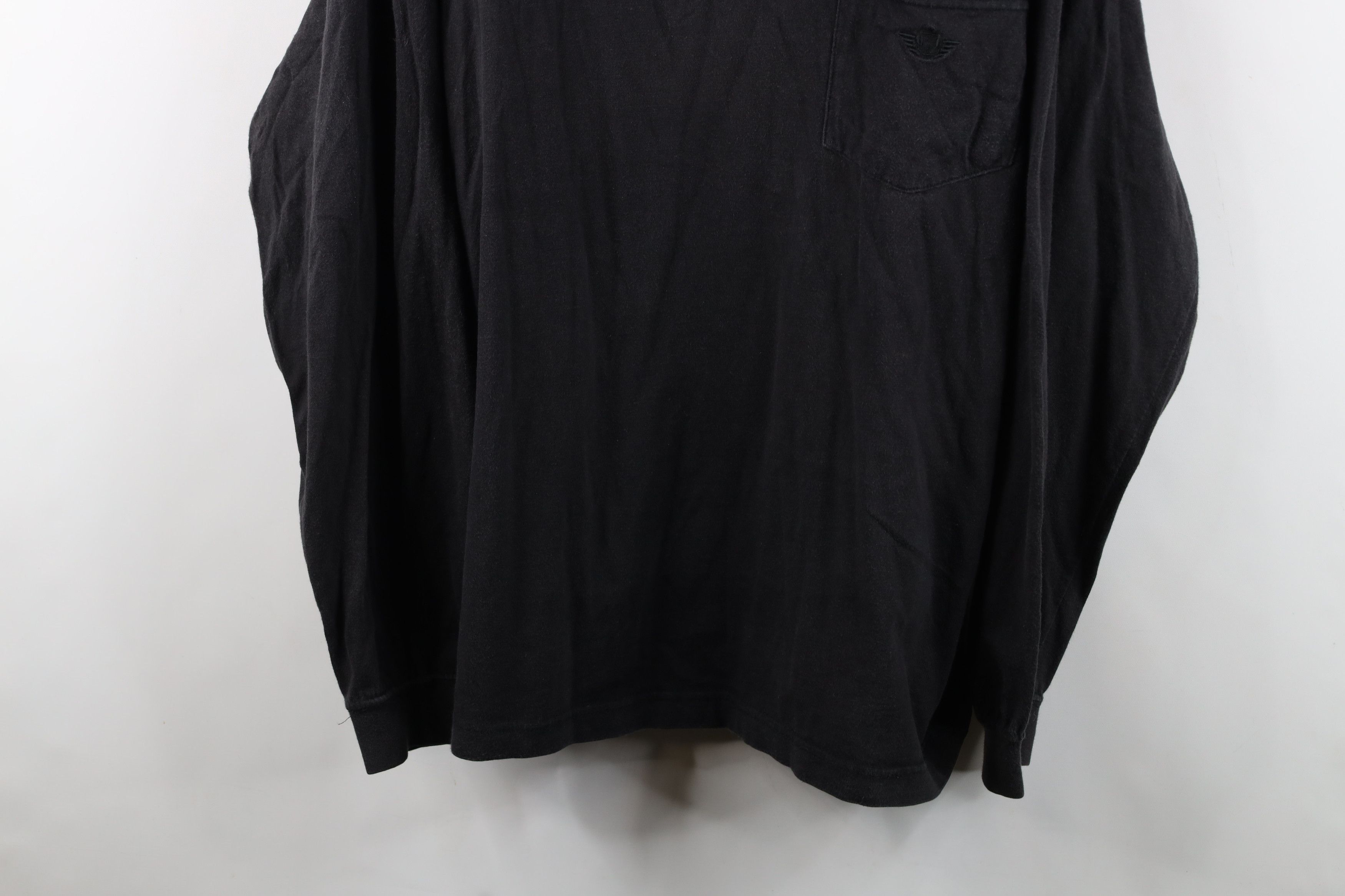 Vintage Vintage 90s Streetwear Blank Baggy Mock Neck T-Shirt Black Size US L / EU 52-54 / 3 - 3 Thumbnail
