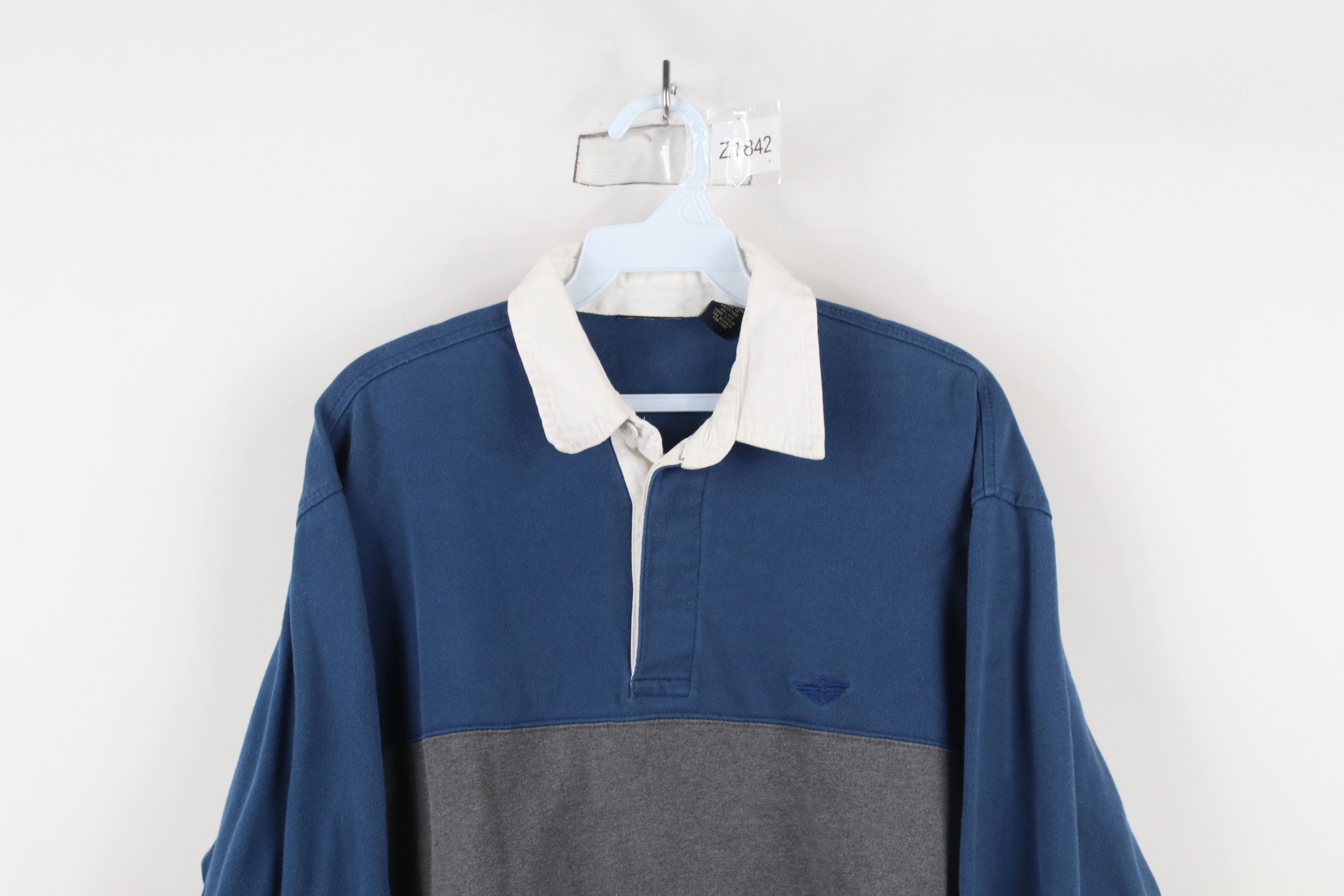 Vintage Vintage 90s Streetwear Block Long Sleeve Rugby Polo Shirt Size US M / EU 48-50 / 2 - 2 Thumbnail