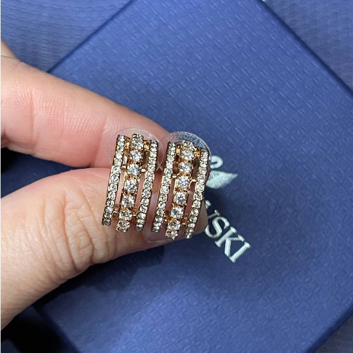 Swarovski Swarovski Further Pierced Earrings White Rose Gold Plated Size ONE SIZE - 6 Thumbnail