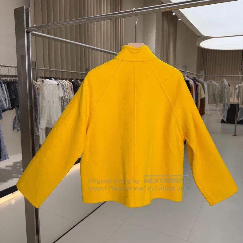 Hermes Hermes Bright yellow diagonal zip cashmere jacket Size XS / US 0-2 / IT 36-38 - 2 Thumbnail