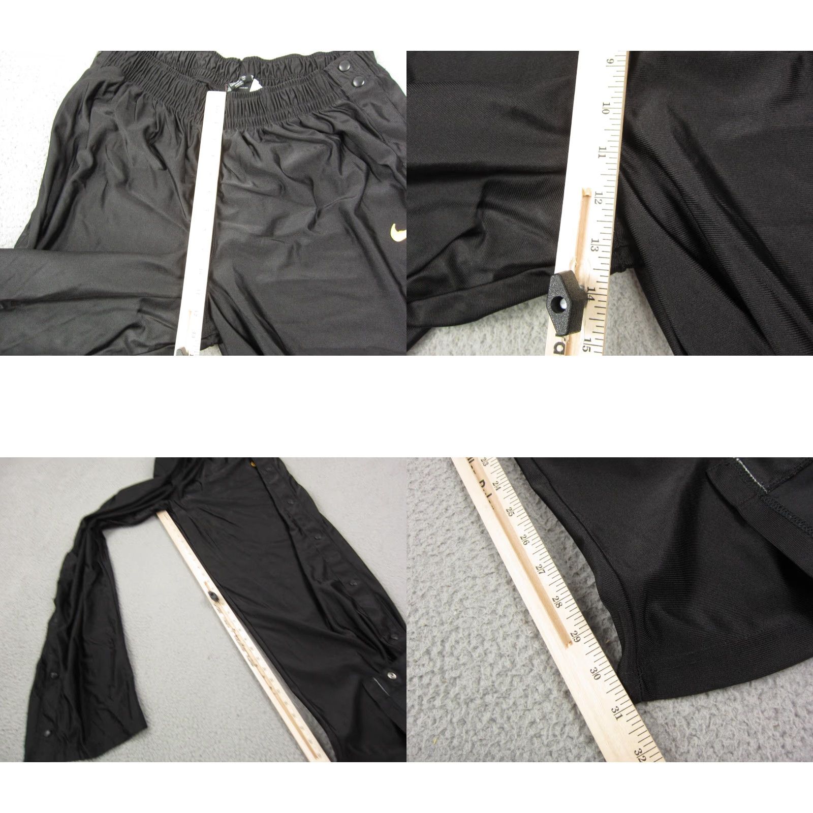 Nike VINTAGE Nike Pants Mens 3XL Black Snap Button 90s Warmup Made in USA Team Size US 39 - 9 Thumbnail