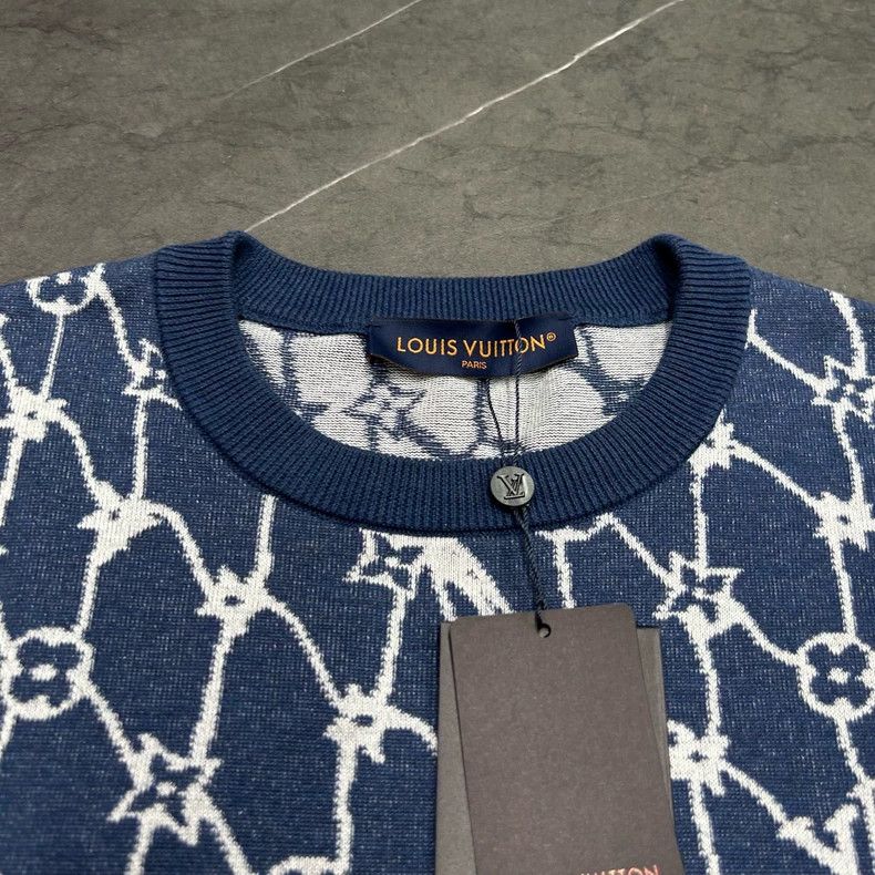 Louis Vuitton Louis Vuitton Fei Dong 24FW Blue Fishnet Knit Short Sleeve Size US L / EU 52-54 / 3 - 2 Thumbnail