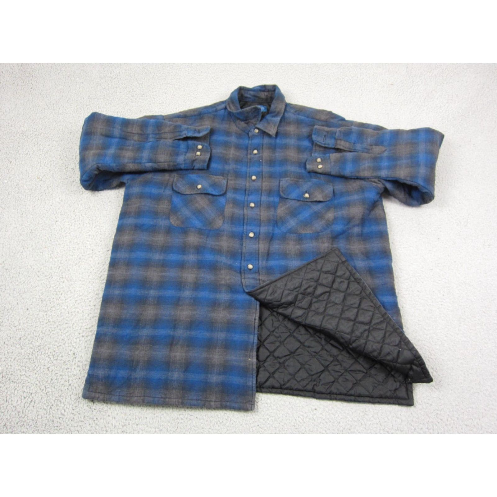 Vintage VINTAGE Towncraft Shirt Mens XL Blue Plaid 80s Shacket Lined Button-Up Casual Workwear Winter Spring Summer Fall Mens Size US M / EU 48-50 / 2 - 2 Thumbnail