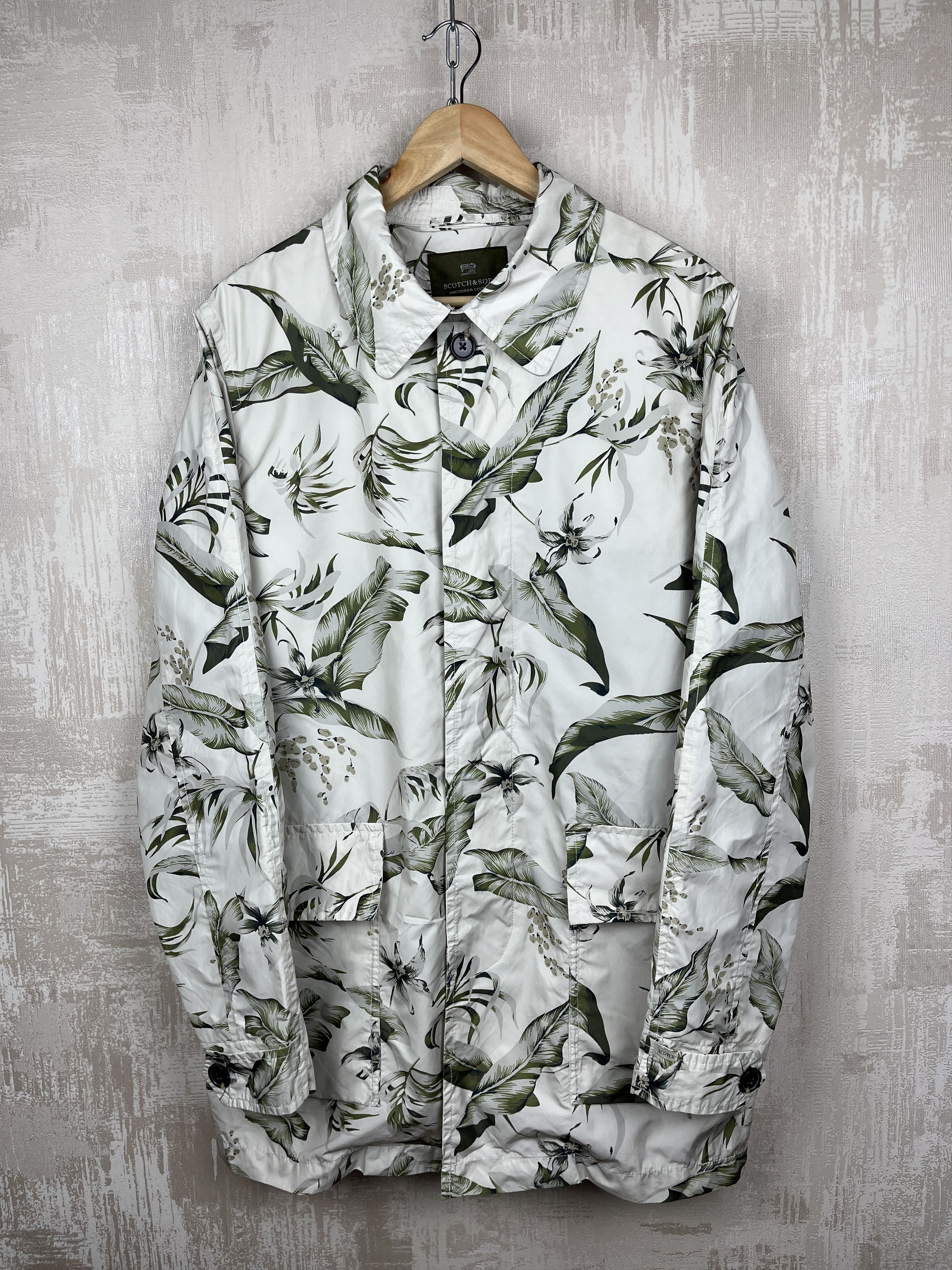 Scotch & Soda SCOTCH & SODA Tropic Pattern Lightweight Long Jacket Size US L / EU 52-54 / 3 - 7 Thumbnail