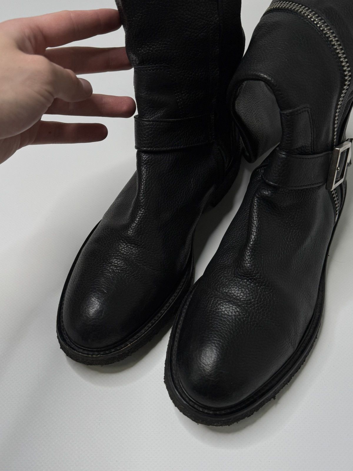 Vintage Vintage high black leather boots avant garde if6was9 poell Size US 7 / EU 40 - 3 Thumbnail