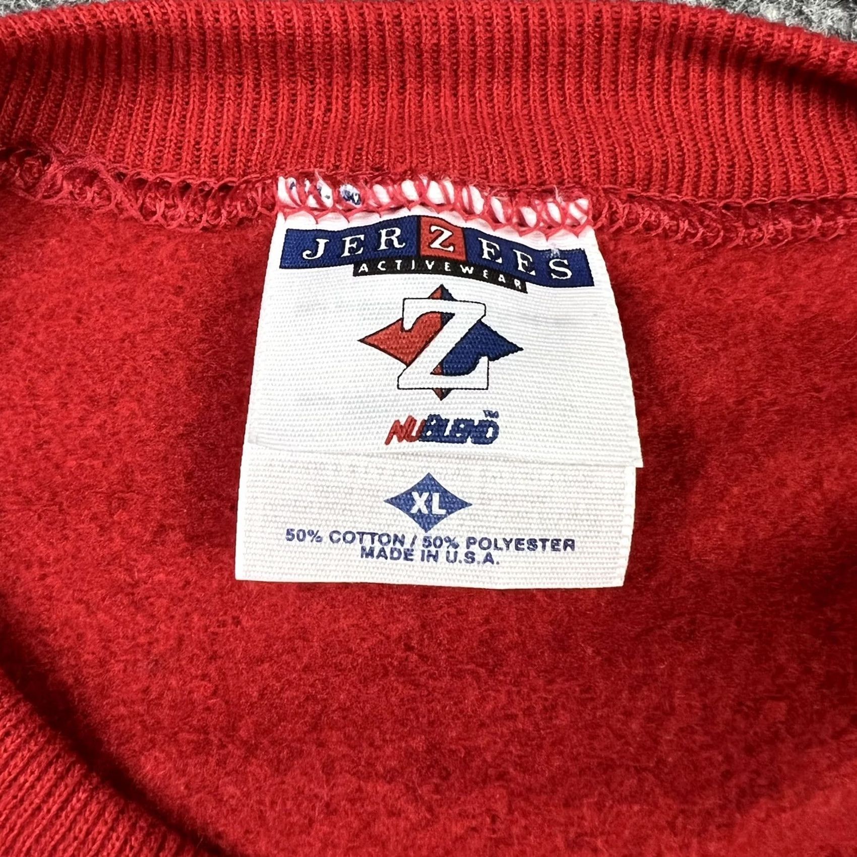 Jerzees VINTAGE Duke Energy Sweatshirt Crewneck XL Red Graphic 90s Men United States Made In USA Jerzees Crew Neck All Seasons Oversized Vintage Size US XL / EU 56 / 4 - 2 Thumbnail