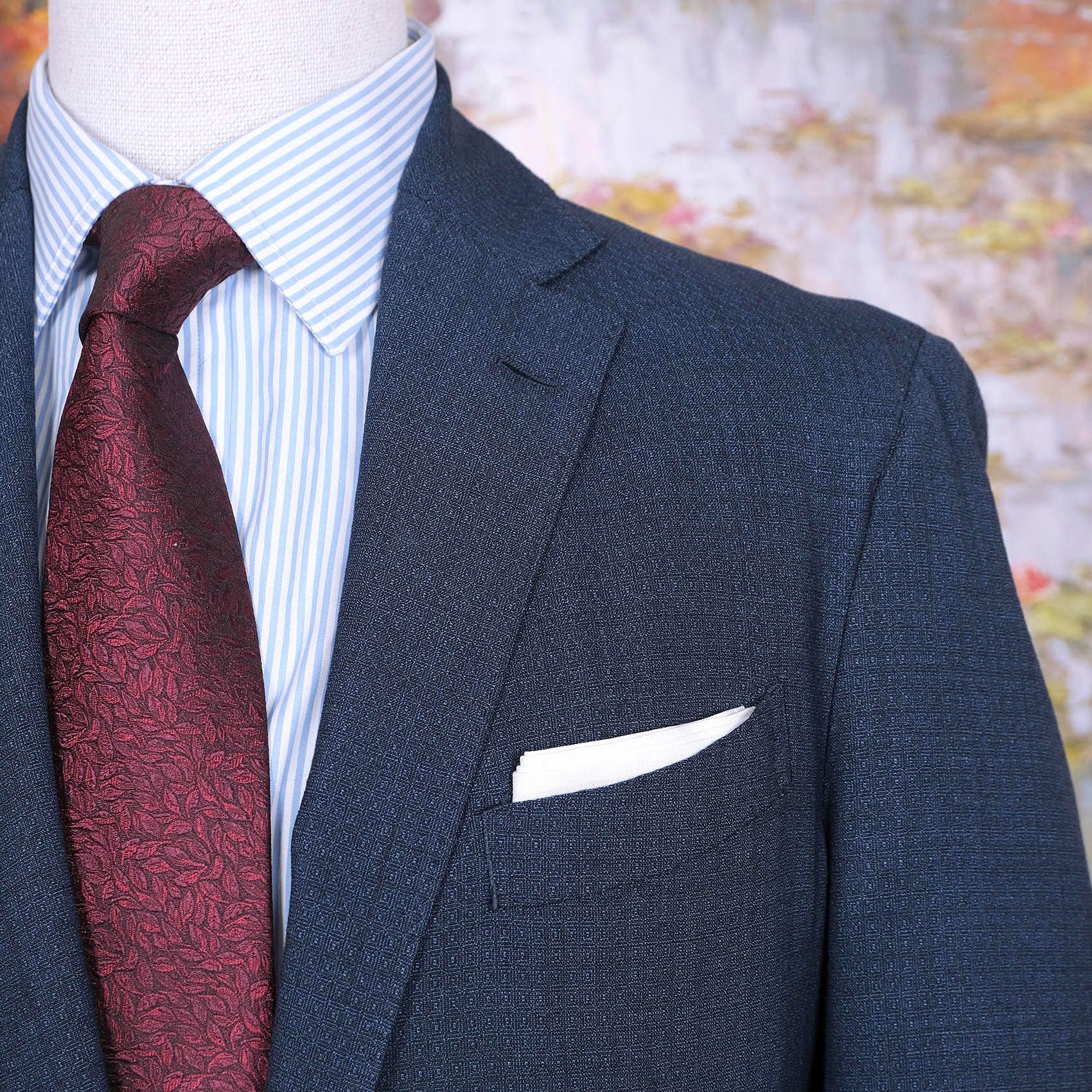 Lardini Lardini, blue suit, size 40, slim, diamond pattern Size 40R - 2 Thumbnail