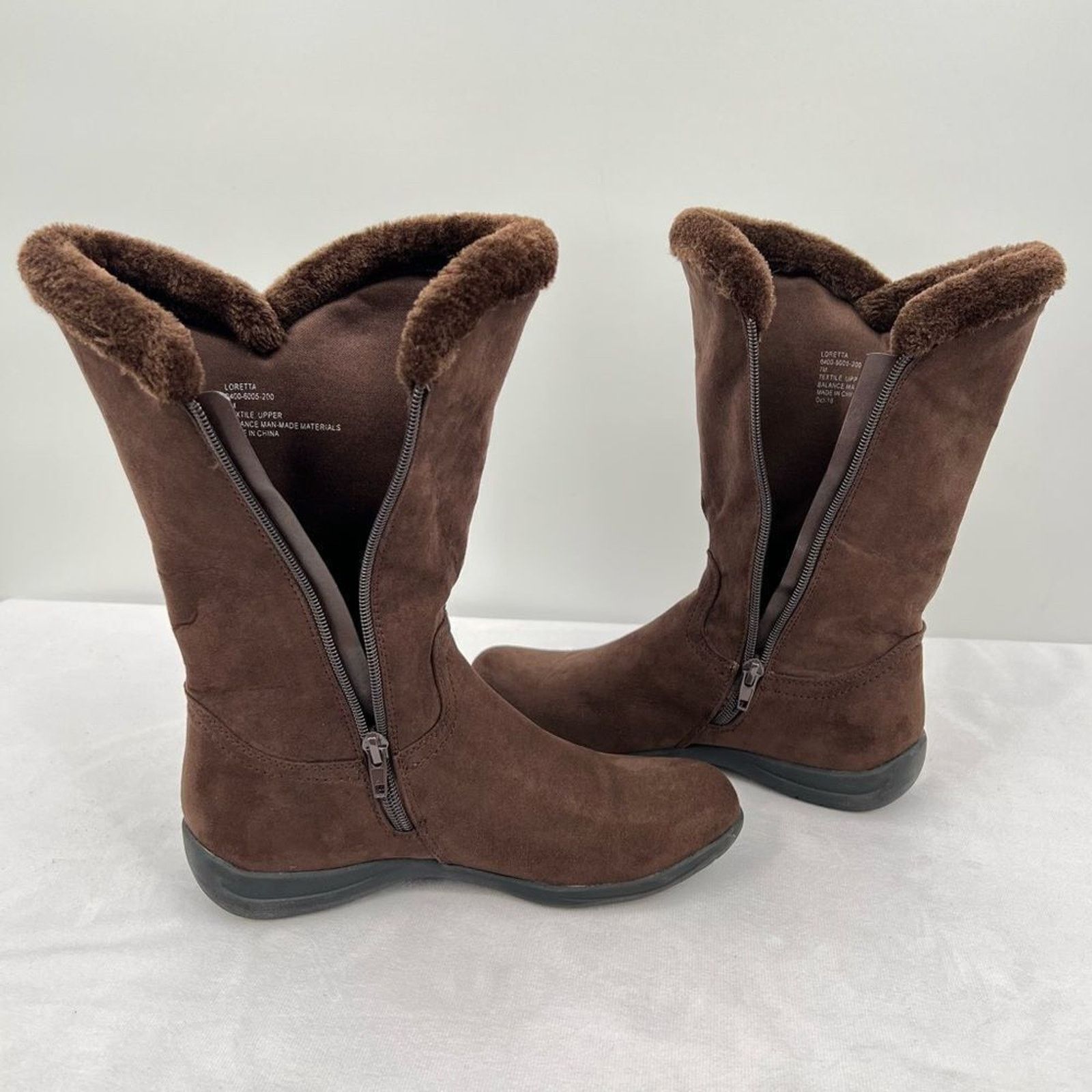 Bass Bass FlexStep Loretta Chocolate Brown Faux Suede Tall Zip Size US 7 / IT 37 - 7 Thumbnail