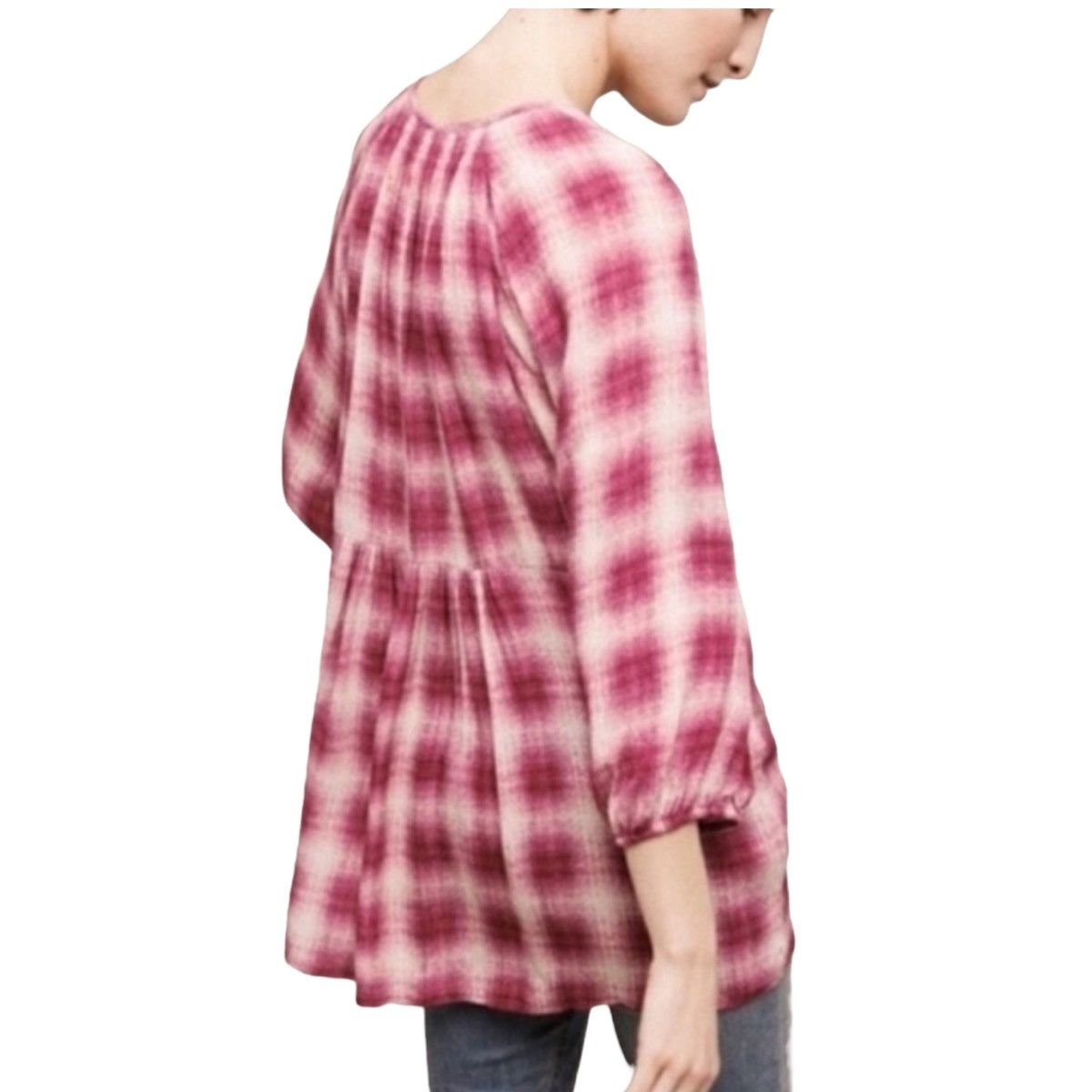 Anthropologie Anthropologie Maeve plaid peplum top Size M / US 6-8 / IT 42-44 - 2 Thumbnail
