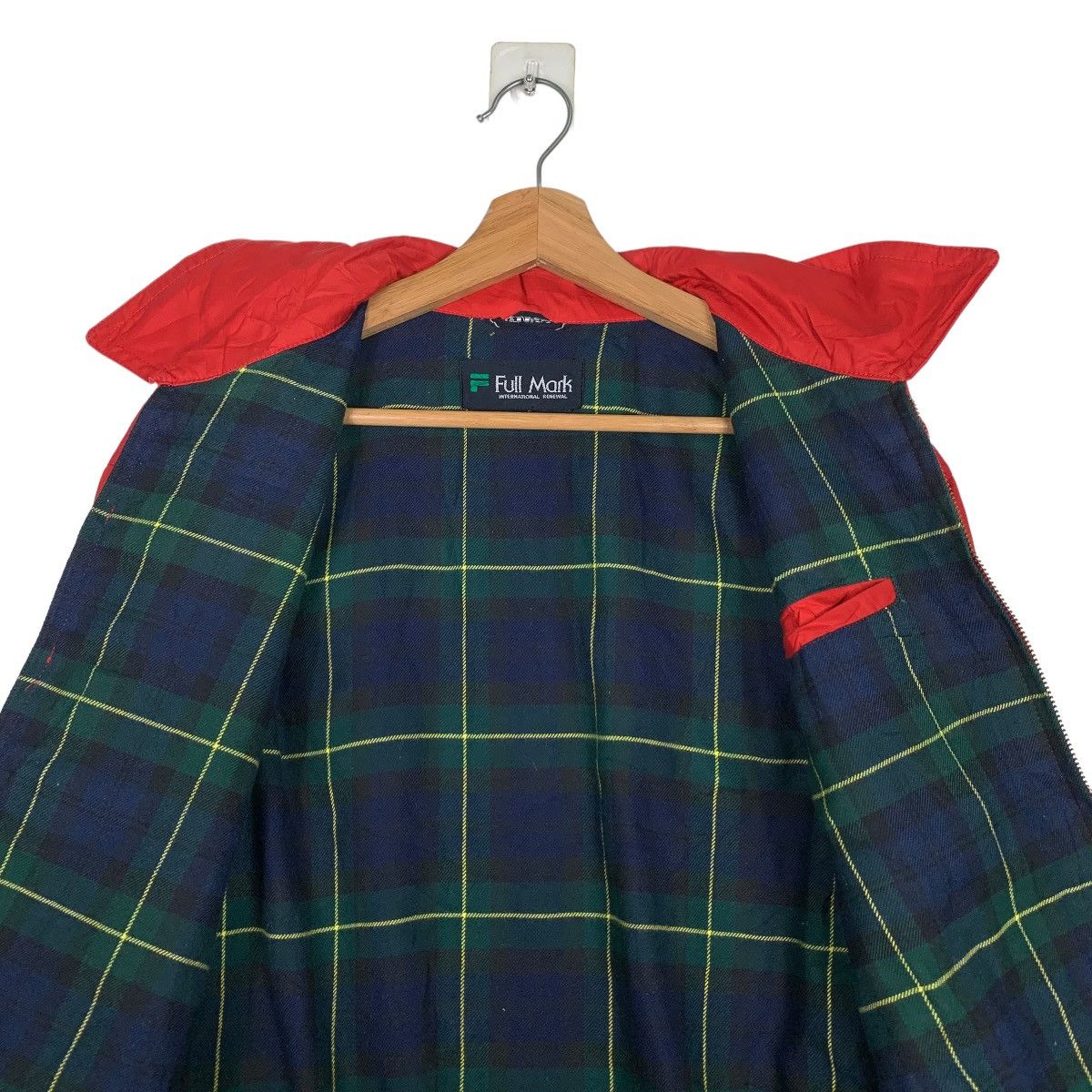 Japanese Brand Vintage FULL MARK Checked Lined Red Casual Jacket #0307-C14 Size US M / EU 48-50 / 2 - 13 Thumbnail