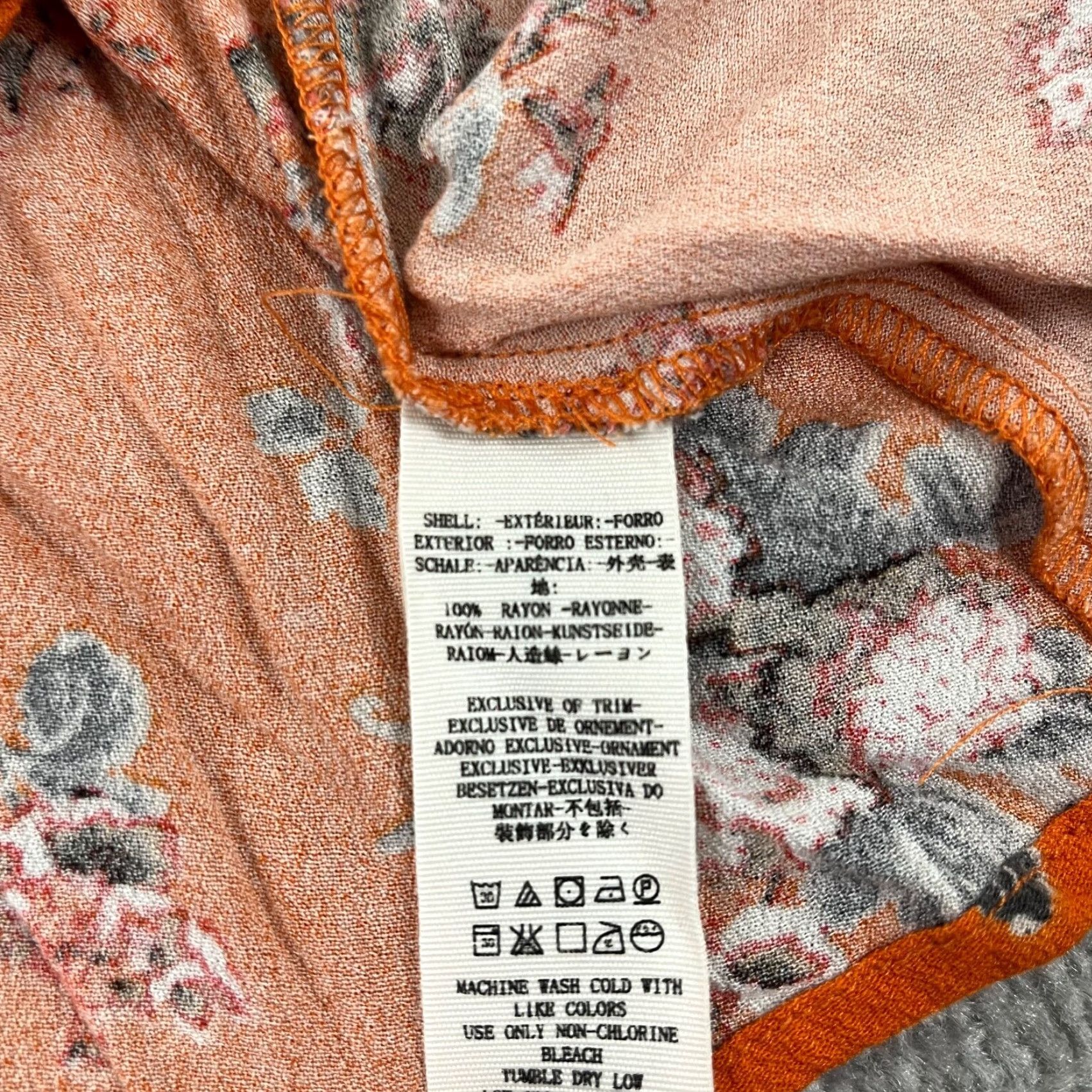 Free People FREE PEOPLE Floral Blouse Womens Large Multicolor 3/4 Sleeve Peasant Button Top Size L / US 10 / IT 46 - 7 Thumbnail