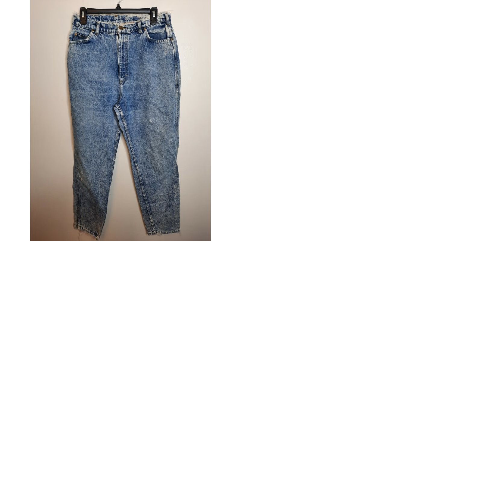 Lee VINTAGE Lee Mom Jeans Women's Size 6 28 L29 28x29 High Rise Acid Wash Distressed Blue 90s Womens Jeans Size 28" / US 6 / IT 42 - 9 Thumbnail