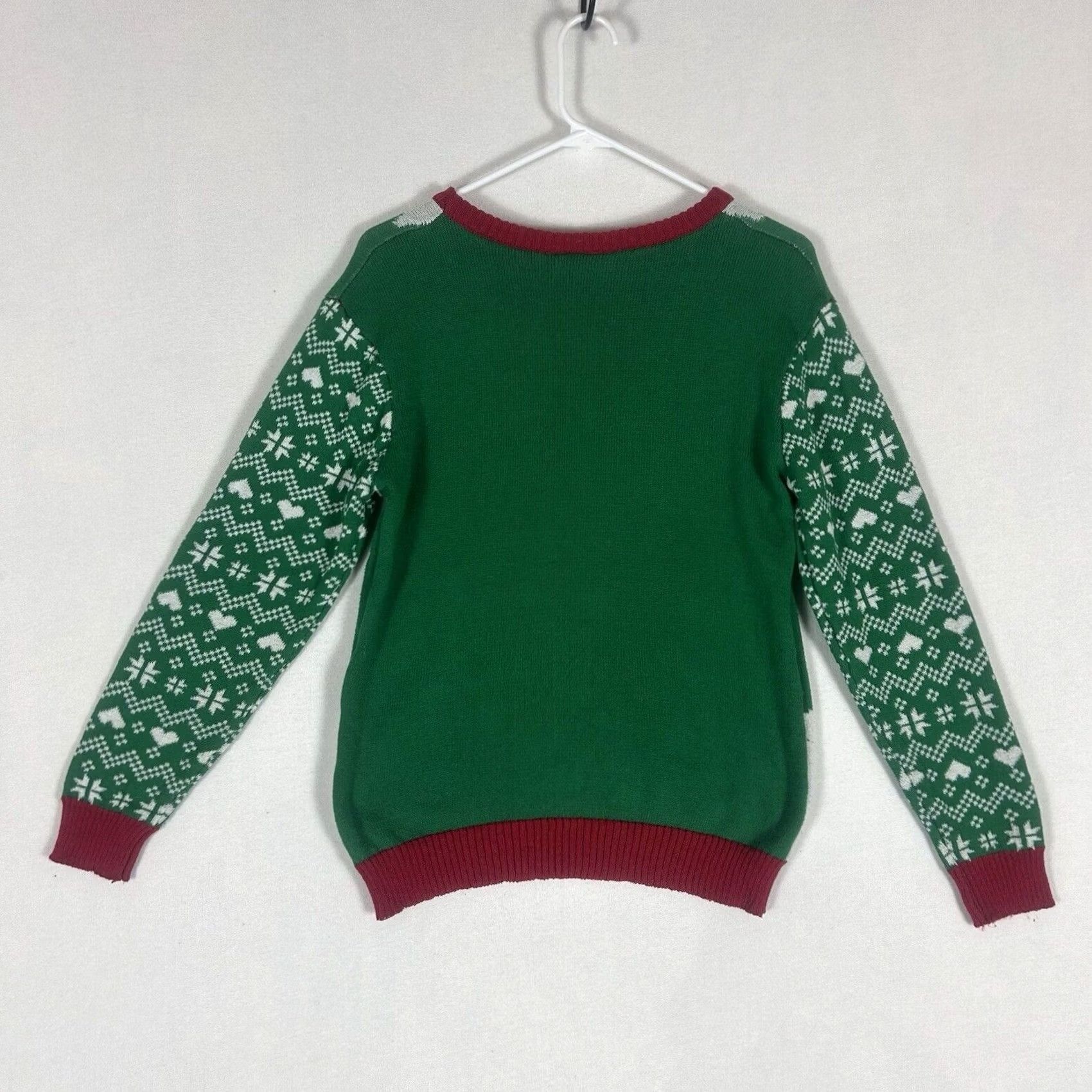 Vintage Ugly Christmas Sweater Womens XL Red Elf Santa Claus Well Worn Holiday Reindeer Blacked? Size XL / US 12-14 / IT 48-50 - 5 Thumbnail