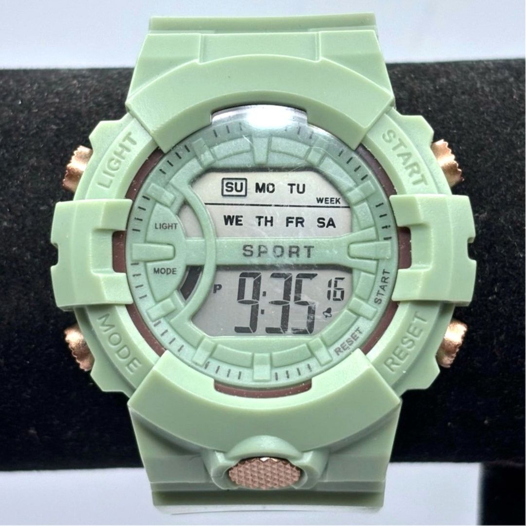 Y2K Green Digital Men's Watch