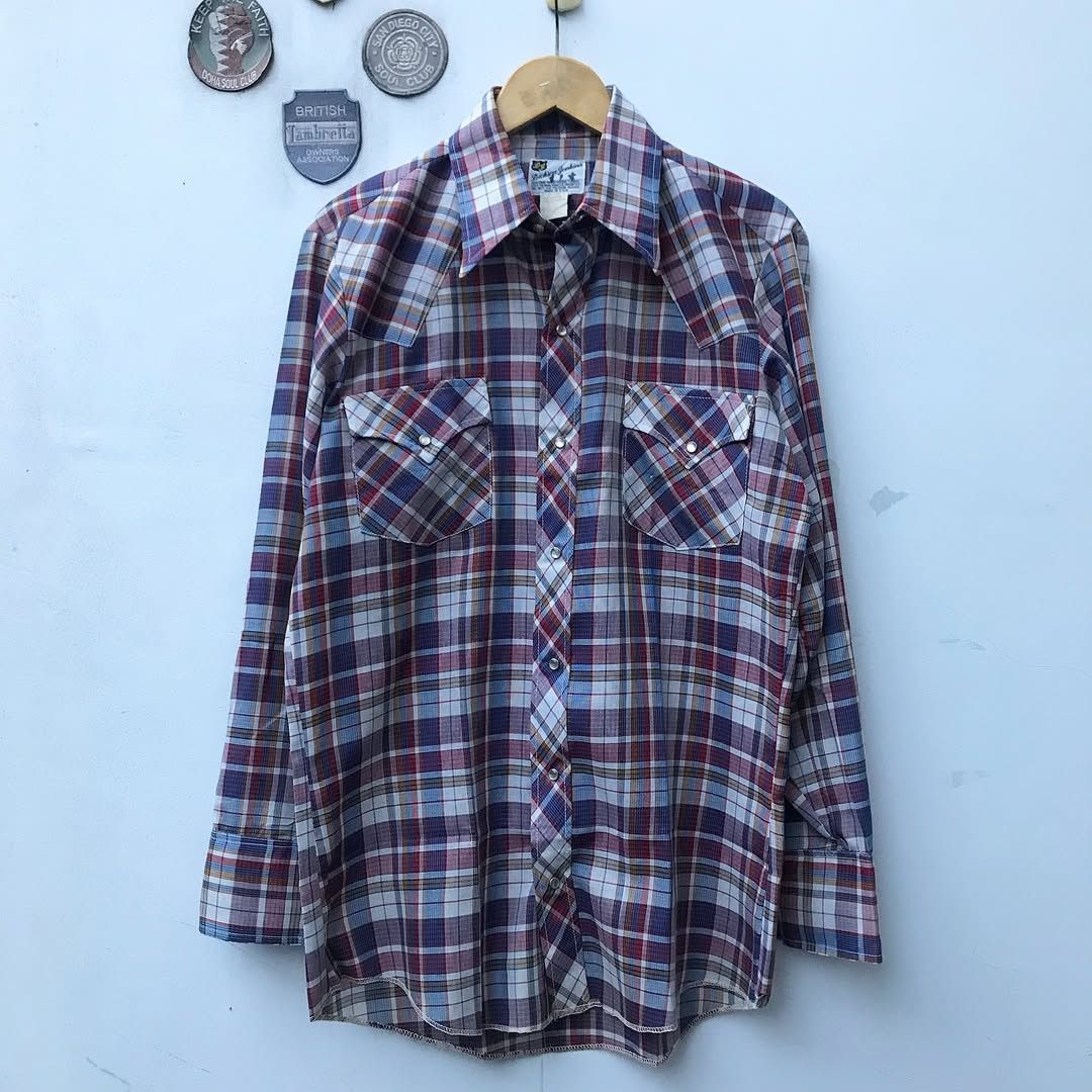 Cowboy Equipment × Vintage × Western Mountaineering Dickson Jenkins Western Cowboy shirt Men small Blue Orange Size US L / EU 52-54 / 3 - 6 Thumbnail