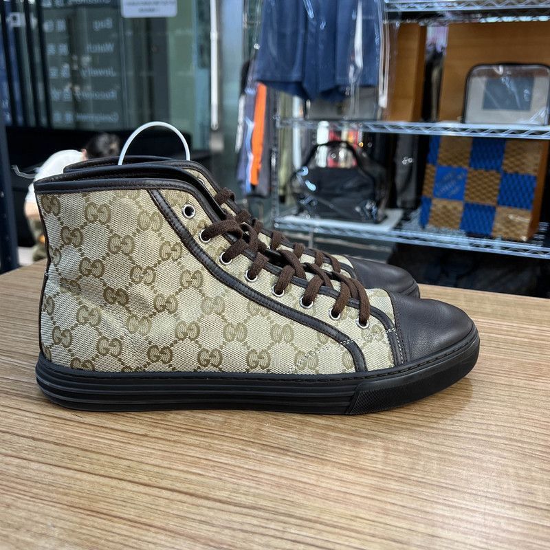 Gucci Gucci Brown High-Top Lace-Up Fashion Sneakers - Size US 9.5 / EU 42-43 - 6 Thumbnail