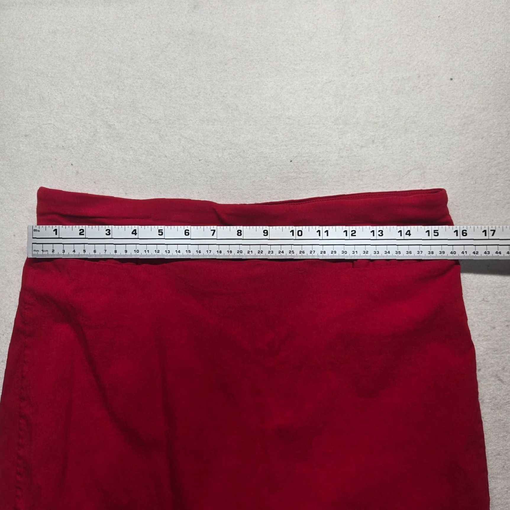 Vintage Kim Rogers Solid Red Midi Skirt Women’s Size 12 Adult Size 34" / US 12 / IT 48 - 3 Thumbnail