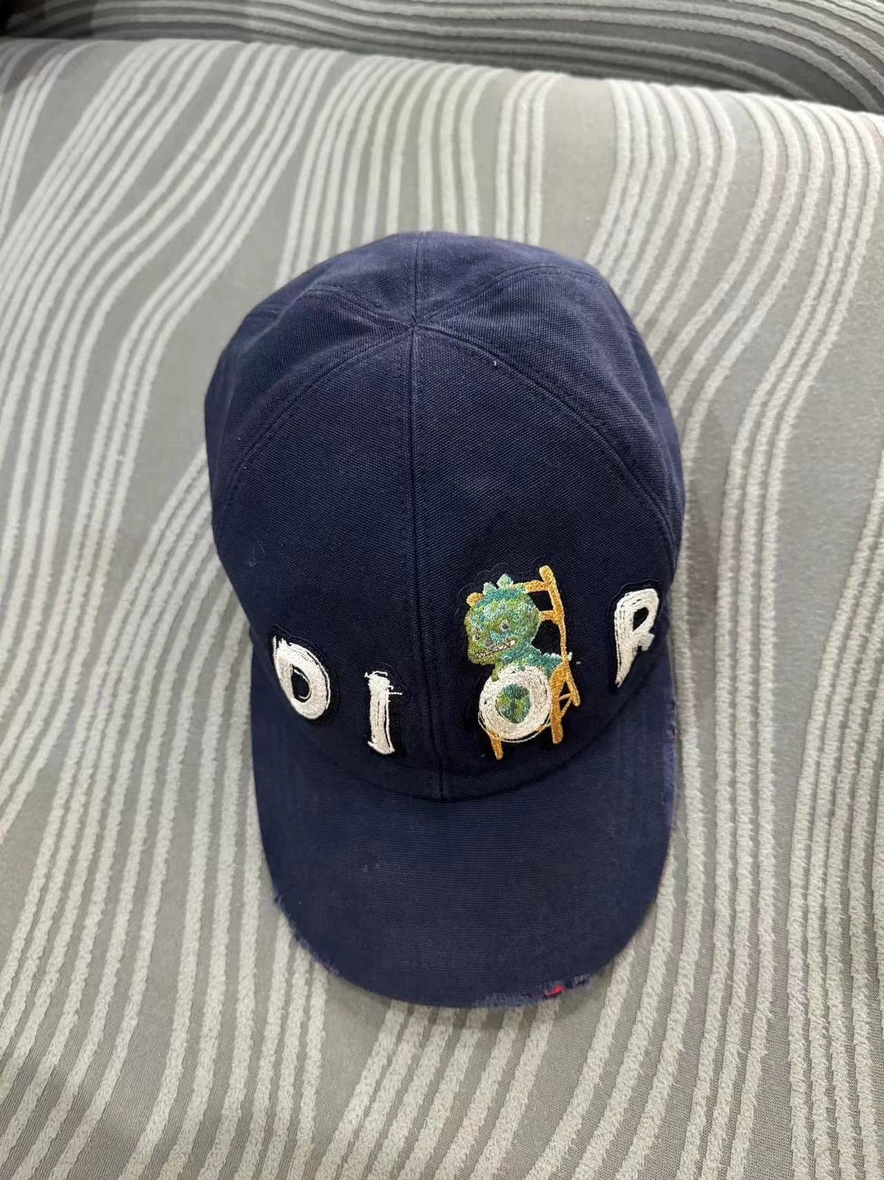 Dior Dior Year of the Dragon Cartoon Distressed Hat New Size ONE SIZE - 1 Thumbnail